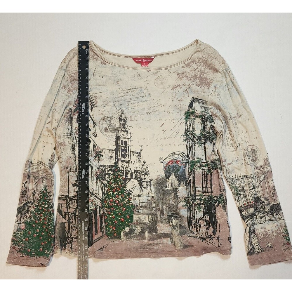 Beautiful Merry and Bright Christmas Sweater Size L